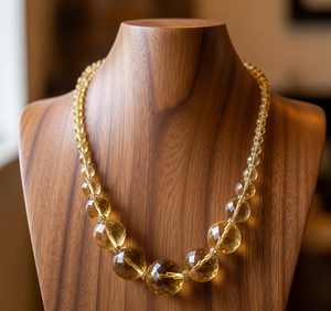 สร้อยคอสีเหลืองมะนาวสำหรับผู้หญิงขนาด18นิ้วพร้อม925ล็อกชุบทอง14K ดีไซน์แฟชั่นอินเทรนด์ลูกปัดเงิน925 - Product Image 2