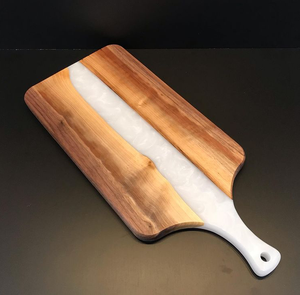 Planche à découper écologique en bois d'acacia et résine époxy nouveau Style planches à découper en résine de bois pour la maison hôtel Restaurant - Product Image 4