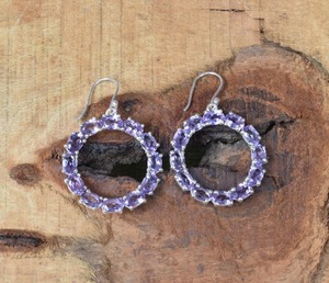 Tendance 925 boucles d'oreilles en argent Sterling massif améthyste pierres précieuses balancent bijoux en argent conception boucle d'oreille pour femmes filles - Product Image 4