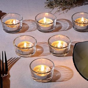 Gobelets porte-bougies en verre à cylindre vide transparent de petite taille - Product Image 5