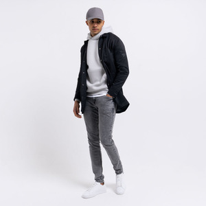 Nouvelle mode homme à capuche rue à manches longues lâche couleur unie à capuche blouse décontractée hauts en molleton - Product Image 5