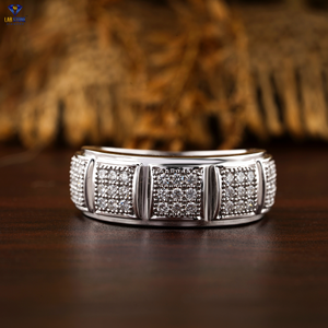 0,51 TDW Banda de diamante de corte brillante redondo 18K Ajuste de racimo de oro blanco Cvd/Hpht Diamond Lab Stone - Product Image 1