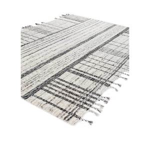 พรมขนสัตว์ทอมือลายทางสีงาช้าง ขนาด 9x12 ฟุต รูปทรงสี่เหลี่ยมผืนผ้า ทำจากฝ้ายออร์แกนิก เหมาะสำหรับห้องนั่งเล่น ห้องโถง หรือห้องวัยรุ่น รุ่น Hwl-133 - Product Image 2