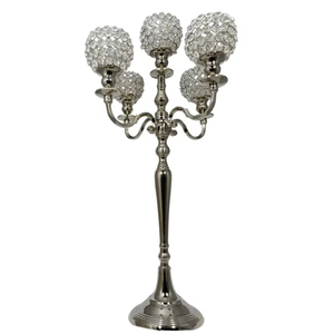 5-Arm Crystal Votive Candlestick Holder for Home Decor for Holiday Celebrations-Use for Easter Wedding Birthday Valentine's - Product Image 3