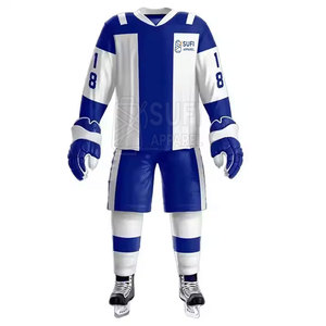Tenues d'équipe de hockey sur glace, service OEM, ensembles de couleurs personnalisées, 100% polyester, écologiques, séchage rapide, haute qualité pour la vente en ligne - Product Image 1
