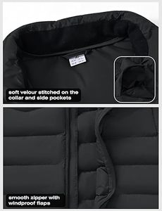 Chaleco Acolchado para Hombre, 100% Poliéster, Invierno, Casual, Transpirable, Personalizado, Alta Calidad, Cierre de Cremallera, Cuello en V, 220g, Tejido, al Mejor Precio - Product Image 3