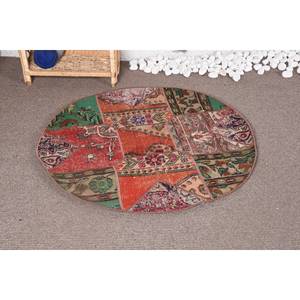 Grand Tapis en Laine de Bohème 330cm X 330cm Motif Patchwork Rouge Vert pour Entrée Couloir Abstrait Rectangle 9x12 Grande Surface - Product Image 1