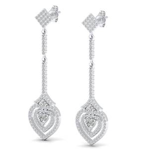 Prix de gros d'usine REYES, boucles d'oreilles pendantes en argent sterling 925, forme de cœur, diamant de laboratoire de 1,3 ct, pour femmes, bijoux de mariage - Product Image 3