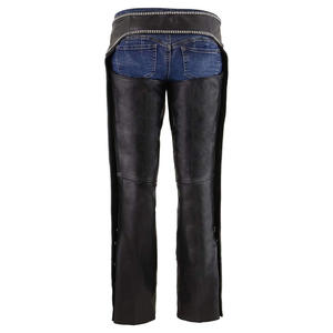 OEM Vente en gros 100% CUIR VÉRITABLE 2024 CHAPS NOIR POUR HOMMES MOTO MOTARD BIKER Kits et accessoires équestres - Product Image 2