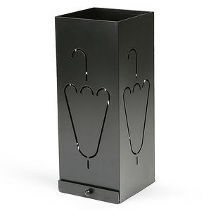 Soporte de hierro plegable de un solo nivel Elegante corte láser Metal negro Diseñador Paraguas Soporte Bandeja Estante de almacenamiento funcional para almacenamiento - Product Image 1