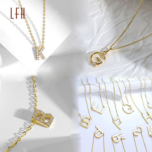 Collar con Letra Personalizada en <span class=keywords><strong>Oro</strong></span> Real de 18k, Joyería de <span class=keywords><strong>Oro</strong></span> Au750, Colgante con Letra en <span class=keywords><strong>Oro</strong></span> de 18k, <span class=keywords><strong>Oro</strong></span> 18k Original - Product Image 1
