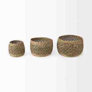 Vietnam High Quality Best Choice Handcrafted <b>Rattan</b> <b>Storage</b> Basket Sustainable Circle Design for Indoor Green Living Space - Product Image 2