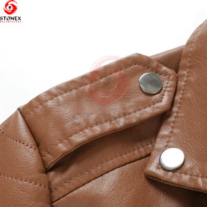 Chaqueta de Cuero de Piel de Oveja de Diseño de Moda de Alta Calidad para Hombre, Diseño de Logotipo Personalizado, Color Marrón, Impermeable para Invierno - Product Image 4