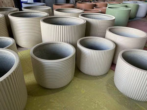 FIBRA DE VIDRIO FIBRA DE PIEDRA LIGERO MACETERO POLYSTONE PASEO MATERIAL DURADERO JARDÍN PROYECTO COMERCIAL - Product Image 2