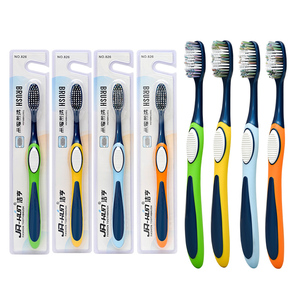 Brosse à dents ondulée en <span class=keywords><strong>nylon</strong></span> sonique à poils durs de 0,18 mm, poils colorés, manche en caoutchouc antidérapant, emballage individuel pour la maison, vente en gros d'usine OEM - Product Image 1