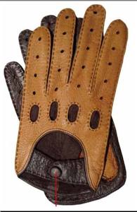 Gants en cuir pleine main pour hommes OEM, nouvelle mode, hiver, conduite automobile, en peau de mouton et de chèvre pour moto - Product Image 6