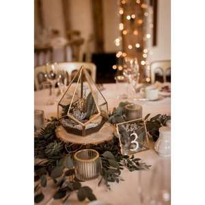 Grand bol de centre de table en métal pour les mariages et les événements idéal pour ajouter un accent luxueux aux longues tables à manger - Product Image 2