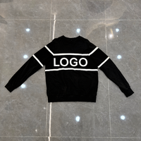 Sweat-shirt à col rond épais pour homme, noir et blanc rayé, logo personnalisé, graphique, streetwear, vêtements de sport, fabricants, usine