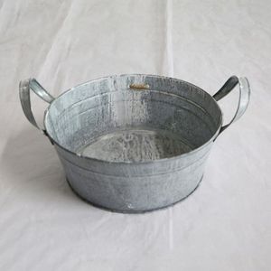 farmhouse galvanized <b>planter</b> bucket with durable build and classic style for <b>herbs</b> or faux plants in home decor - Product Image 4