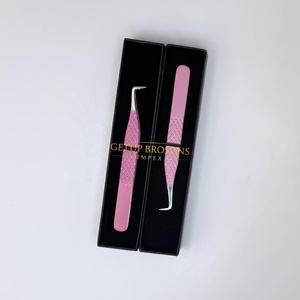 Pestañas GETUP BROSONS IMPEX de Acero Inoxidable con Recubrimiento en Polvo Color Rosa Intenso/Rosa Claro, Diseño de Corazón Recortado, Doradas, Antiestáticas - Product Image 4