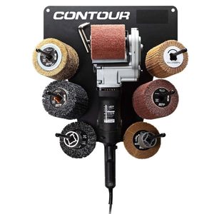 Kit complet de ponceuses à tambour motorisées 6 vitesses 9 A 3700 tr/min pour le conditionnement des surfaces, avec disques de ponçage, support métallique et outils rotatifs - Product Image 5