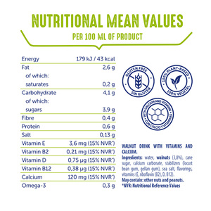 Boissons végétales OraS Noix 1 litre 12 unités - Product Image 3