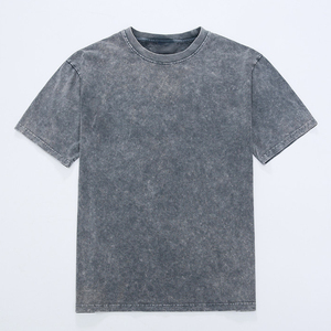 เสื้อยืดผ้าซักกรดของผู้ชายผ้าฝ้าย100% ทรงหลวมเข้ารูปพิมพ์ลายซีดจางสำหรับดูสปอร์ต - Product Image 4