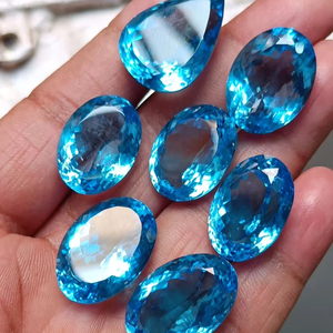 Gemas Mehrajudin, Topacio Azul Natural Suelto de Alta Calidad Hecho a Mano, Corte Ovalado, Gran Tamaño, Certificado por Terceros, 15-20 Quilates para Joyería - Product Image 1