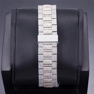 Montre mécanique automatique de luxe HUMERA JEWELS 41 mm pour homme, diamants Moissanite VVS certifiés EGL, boîtier argenté, verre 10 m - Product Image 3