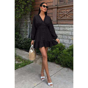 กระโปรงริบบิ้นปักลาย ชุดเดรสระบาย 2897 เอวยางยืด - Product Image 3