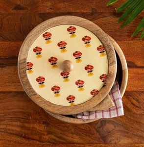 Caja de roti de madera de diseño clásico con acabado apto para alimentos, hecha para la preparación y el servicio diario de comida india. - Product Image 5