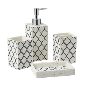 Ensemble d'accessoires de salle de bain et de cuisine quatre pièces de designer, qualité supérieure, design tendance avec incrustations en os, style classique européen-américain, élégant - Product Image 5