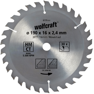 Wolfcraft 20T Circular <b>Saw</b> Blade 160/16mm for Wood and Chipboard - Product Image 3