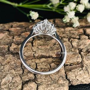 14K oro sólido 1 Ct CVD diamante solitario anillos de compromiso, 1 Ct corte ovalado laboratorio crecido diamante solitario anillo de diamante - Product Image 4