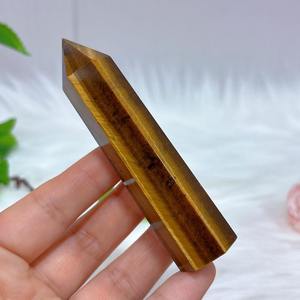 Hermosa Torre de Ojo de Tigre Natural de Primera Calidad, Cristal Pulido, Cristales Artesanales, Marca MUNTAHA AGATE, Técnica de Mosaico India, 4-6 Pulgadas - Product Image 1