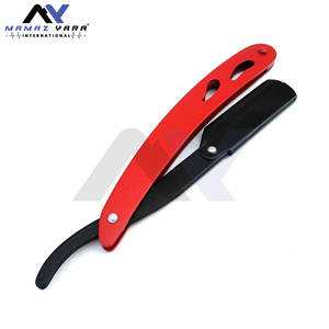 Navaja de Afeitar Profesional para Barbería, Navaja de Seguridad para Hombre, Color Rojo y Negro, Afeitado Tradicional, Ustra, para Uso en Casa o Barbería - Product Image 2