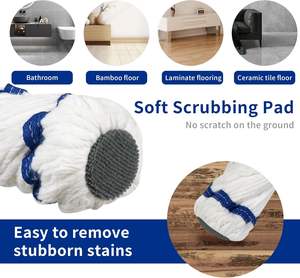 Plastic Pole Rectangle <b>Head</b> Floor <b>Mop</b> with Self-Wringer Eco-friendly Design for Home Hotel & Restaurant Use - Product Image 4