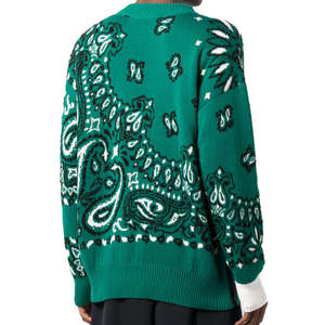 เสื้อสเวตเชิ้ตคุณภาพสูงปี 2026 แฟชั่นสตรีทแวร์ลายเพสลีย์ เสื้อไหมพรมคอตตอนผู้ชาย ลายผ้าพันคอ แจ็คการ์ด ทรงโอเวอร์ไซส์ สั่งทำได้ - Product Image 3