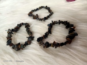 Natural Tiger Eye Chips <b>Bracelet</b> Crystal Stone Beaded Stretch <b>Bracelet</b> <b>Healing</b> Gemstone Jewelry for Men Women - Product Image 3