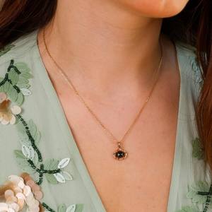 Collar de Ágata Musgosa, Plata de Ley 925, Chapado en Oro de 14K, Joyería Vintage, Regalo de Aniversario, para Niños y Mujeres - Product Image 4