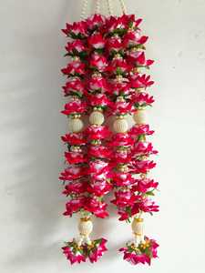 พวงมาลัยคู่คู่ jaimala ดอกโบตั๋น varmala, sagun Mala สำหรับประตูทางเข้าเจ้าบ่าวเจ้าสาว varmala ทำด้วยมือที่มีเกียรติดอกไม้ประดิษฐ์ - Product Image 4