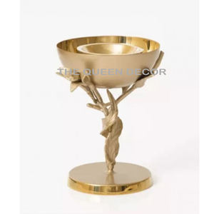 Leaf Design Brass Gold Color Incense <b>Burner</b> <b>Bakhoor</b> <b>Burner</b> for Home Hotel and Wedding Fragrance Usage - Product Image 1