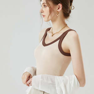 Débardeur de sport pour femme MESS SPORTS, tricoté, écologique, séchage rapide, respirant, col en V, dos nageur, avec soutien-gorge intégré, léger, coupe ajustée, été - Product Image 4