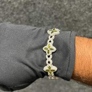 Brazalete Elegante de Plata 925 con Piedras Multicolores de Lujo, Brazalete de Diamantes Moissanite VVS, Cadena Fina Personalizada para Fiestas, Unisex - Product Image 3