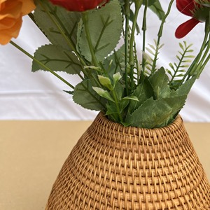 Florero de Ratán Tejido a Mano, Maceta de Bambú Decorativa, Lámina de Bambú para Decoración del Hogar - Product Image 3