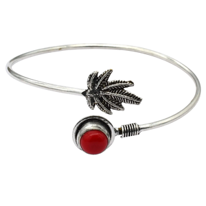 Joyería de latón y cobre a la moda para mujer, brazaletes de piedras preciosas de cristal Natural de Coral surtido, brazalete de moda ajustable - Product Image 3