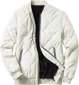 Blouson de bombardier uni décontracté à fermeture éclair pour hommes - Product Image 5