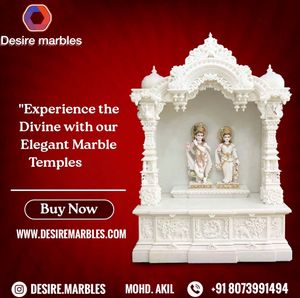 Templo de mármol blanco para el hogar y el artículo de decoración Templo de mármol hindú para la habitación Puja - Product Image 6
