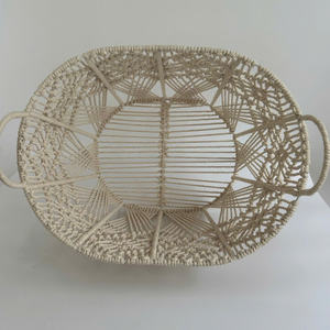 Paniers de rangement en coton naturel en macramé direct d'usine taille personnalisée/couleur poignée robuste paniers décoratifs multifonctions - Product Image 4