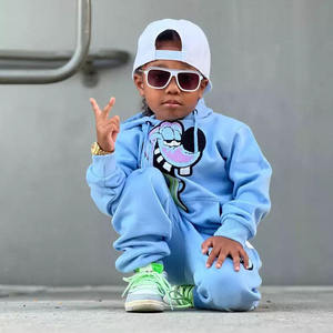 Survêtements de sport pour garçons en mélange de coton et de polyester de haute qualité, logo personnalisé, respirants, pantalons de survêtement décontractés d'hiver inclus, pour enfants - Product Image 1